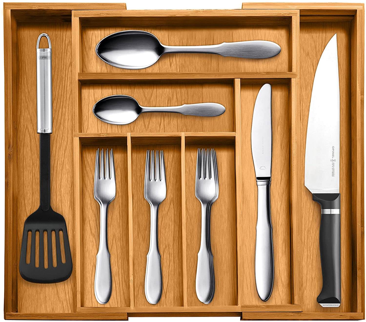 Bellemain Bamboo Expandable Cutlery and Utility Drawer Organizer