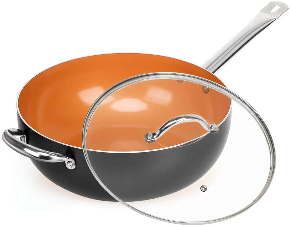 Shineuri Copper Stir Fry Pan