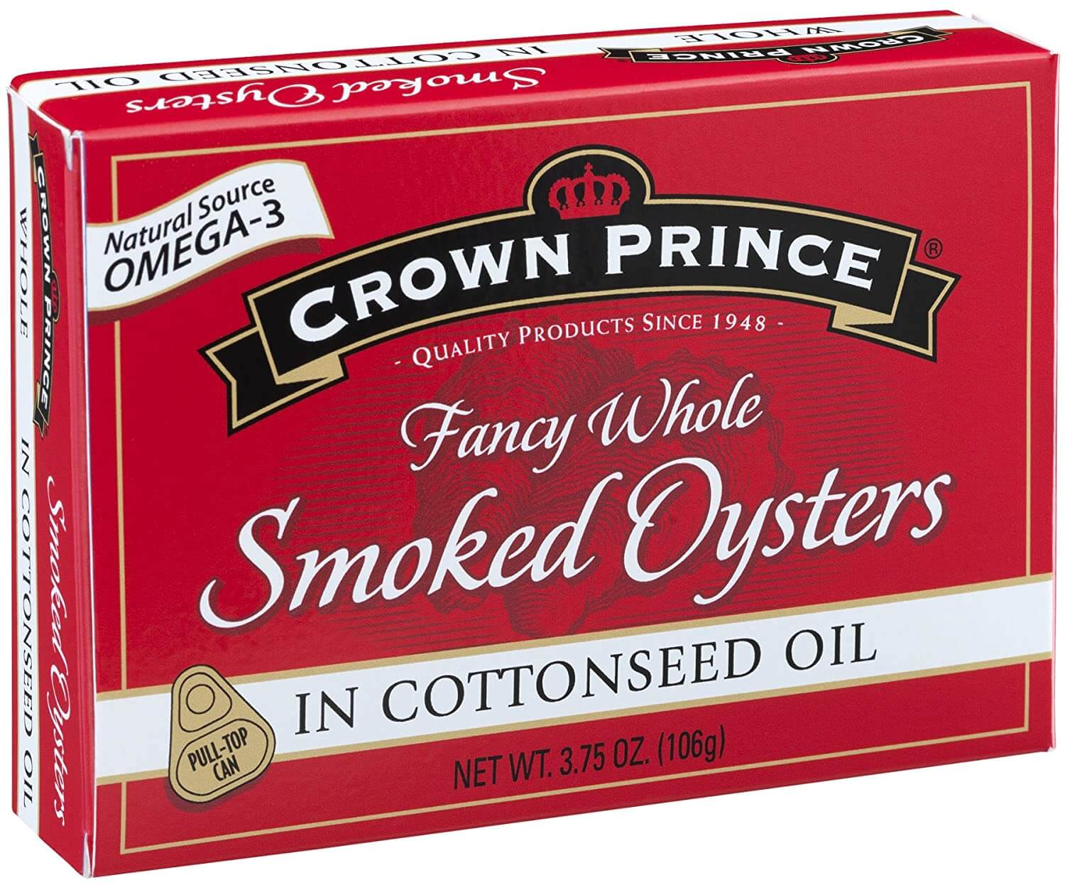 Crown Prince Smoked Oysters in Cottonseed Oil