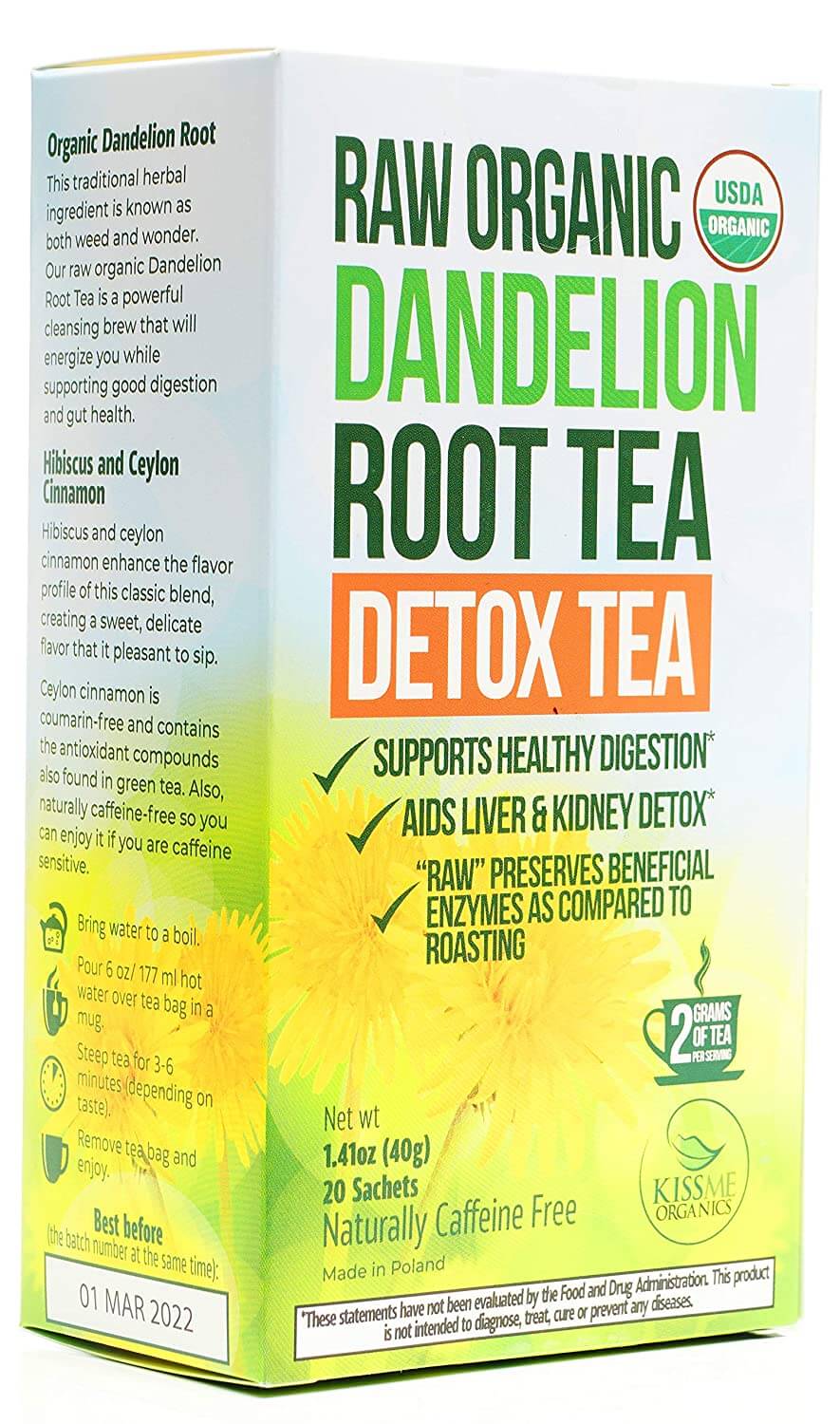 Kiss Me Organics Dandelion Detox Tea