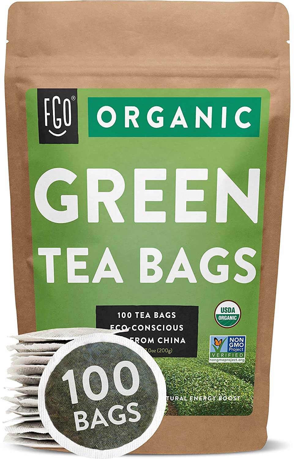 Organic Green Tea Bags By FGO