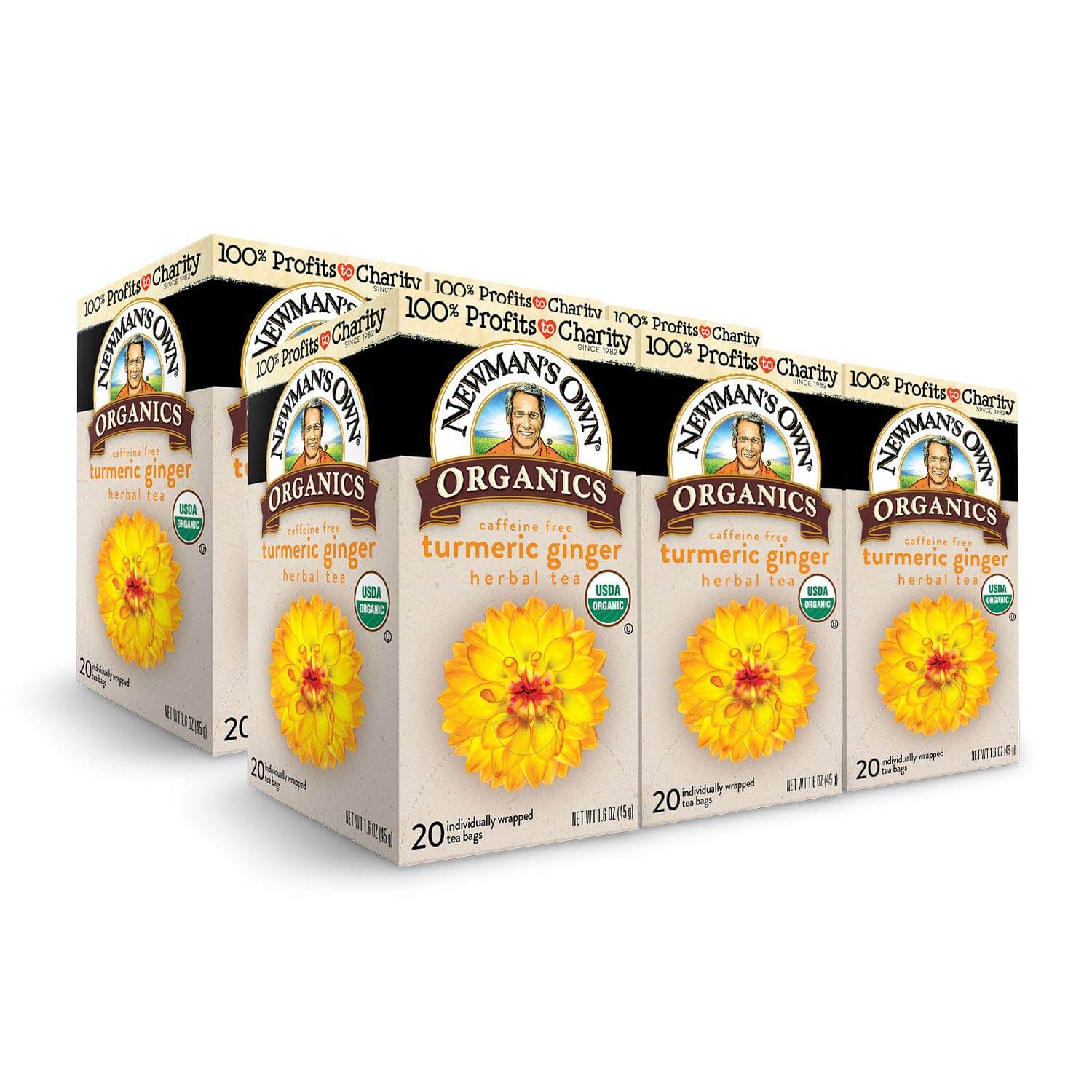 Newman's Own Organics Turmeric Ginger Herbal Tea